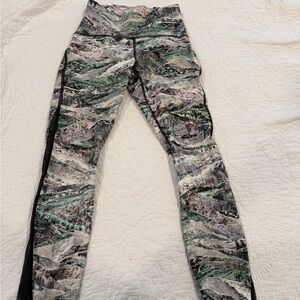 Lululemon Athletica Patterned Leggings with Green and Black